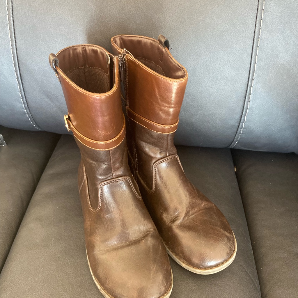 Gymboree Brown Faux Leather Buckle Ankle Boots Girls Size 1